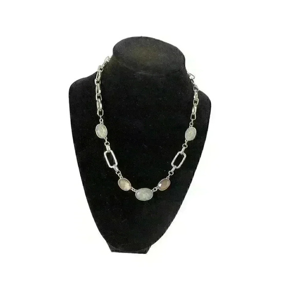 Aurora Borealis  Silver toned 16 inch necklace - Picture 1 of 6